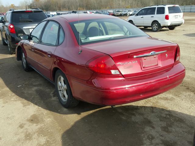 1FAFP55U92A264321 - 2002 FORD TAURUS SES RED photo 3