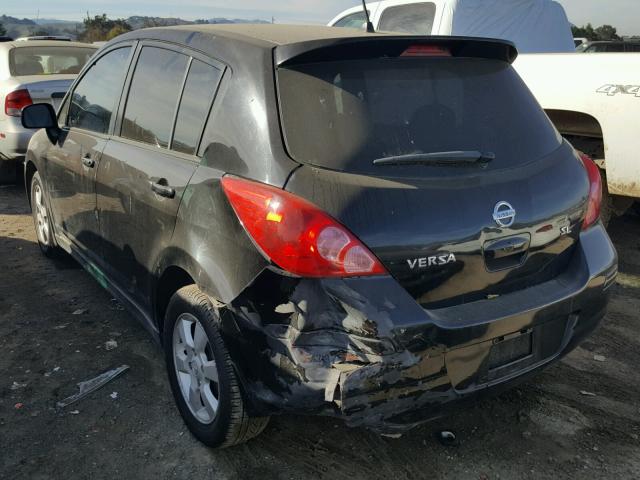 3N1BC13E57L430510 - 2007 NISSAN VERSA S BLACK photo 3