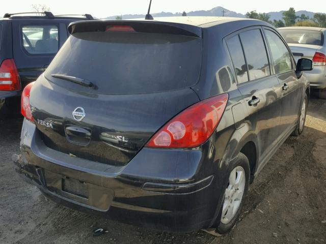 3N1BC13E57L430510 - 2007 NISSAN VERSA S BLACK photo 4