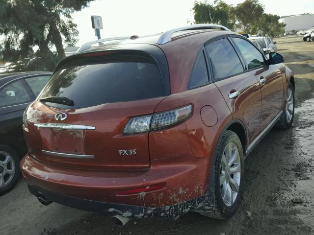 JNRAS08W56X204252 - 2006 INFINITI FX35 ORANGE photo 4