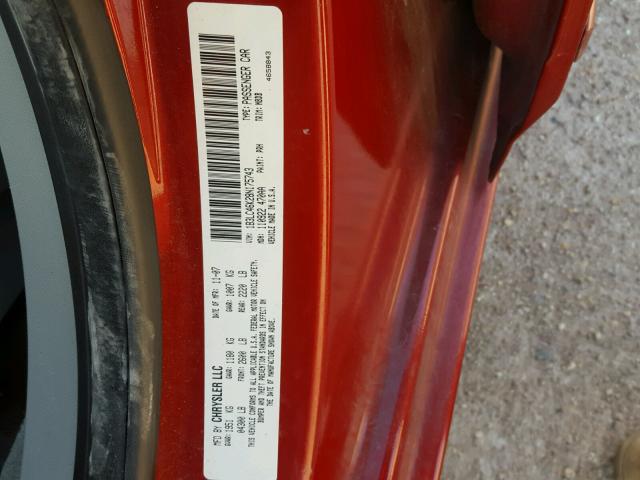 1B3LC46K28N175743 - 2008 DODGE AVENGER SE RED photo 10