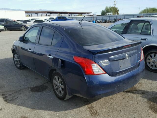 3N1CN7AP6EL842194 - 2014 NISSAN VERSA S BLUE photo 3