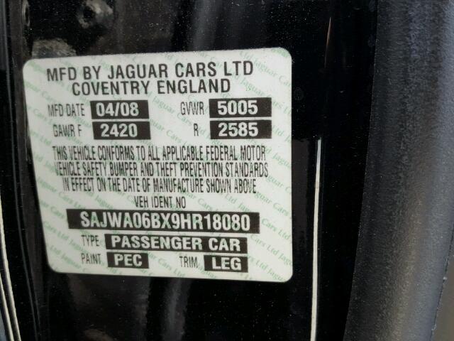 SAJWA06BX9HR18080 - 2009 JAGUAR XF PREMIUM BLACK photo 10