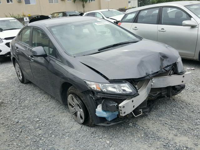 2HGFB2F5XDH597860 - 2013 HONDA CIVIC LX GRAY photo 1