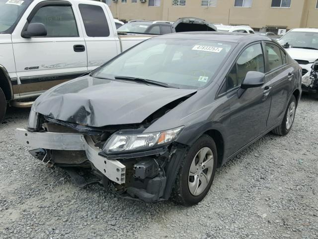 2HGFB2F5XDH597860 - 2013 HONDA CIVIC LX GRAY photo 2