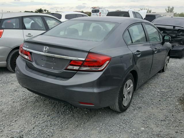 2HGFB2F5XDH597860 - 2013 HONDA CIVIC LX GRAY photo 4