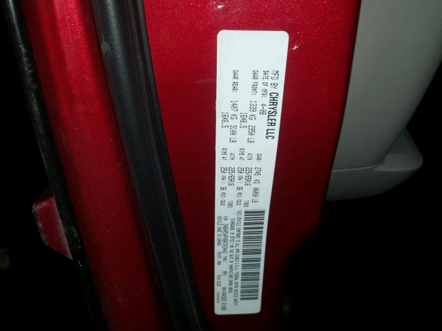 2A8HR54PX8R763442 - 2008 CHRYSLER TOWN & COU RED photo 10