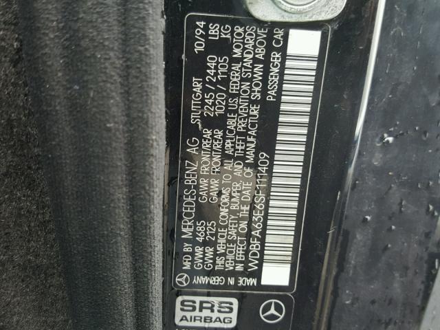 WDBFA63E6SF111409 - 1995 MERCEDES-BENZ SL 320 BLACK photo 10