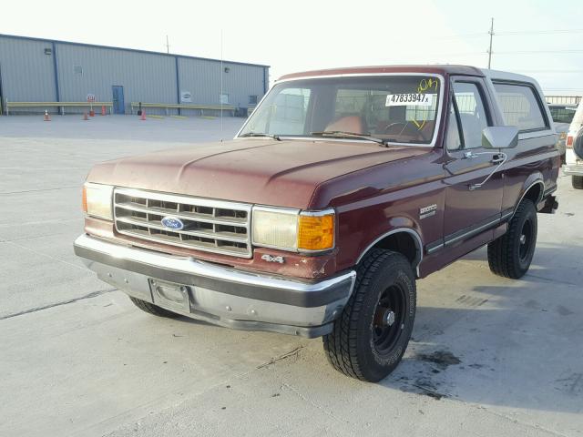 1FMEU15H3LLA39193 - 1990 FORD BRONCO U10 MAROON photo 2