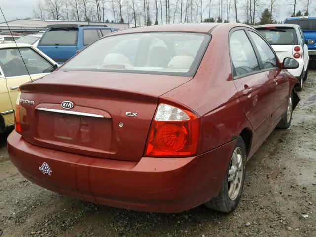 KNAFE122845028084 - 2004 KIA NEW SPECTR RED photo 4