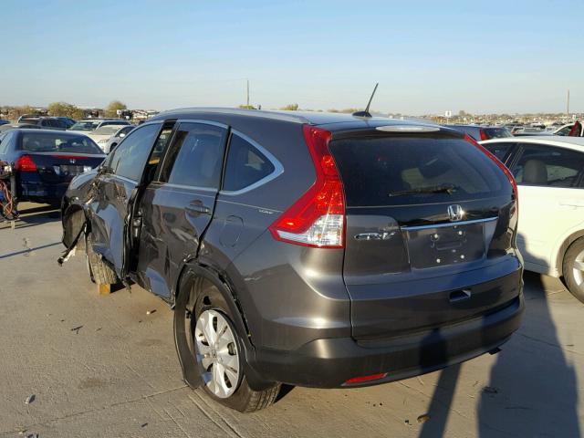 2HKRM3H71EH535251 - 2014 HONDA CR-V EXL GRAY photo 3