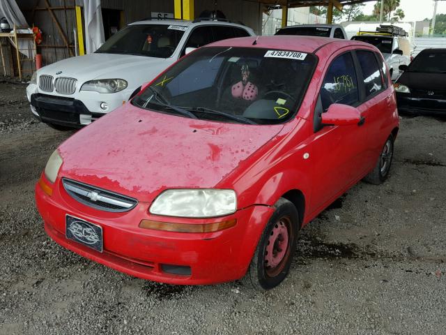 KL1TD62695B457270 - 2005 CHEVROLET AVEO BASE Կարմիր լուսանկար 2