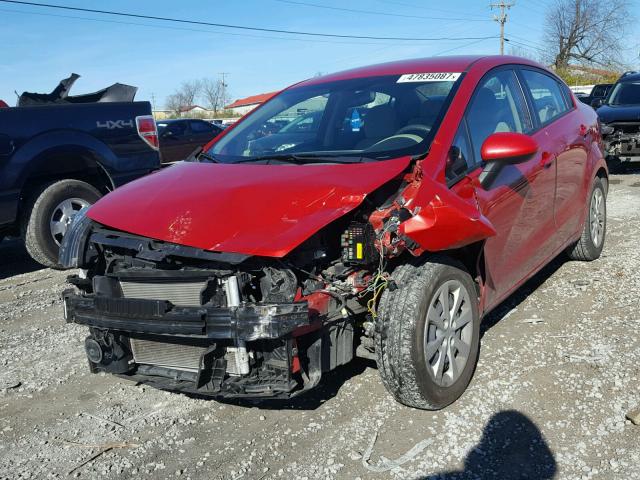 KNADM4A30D6307612 - 2013 KIA RIO LX RED photo 2