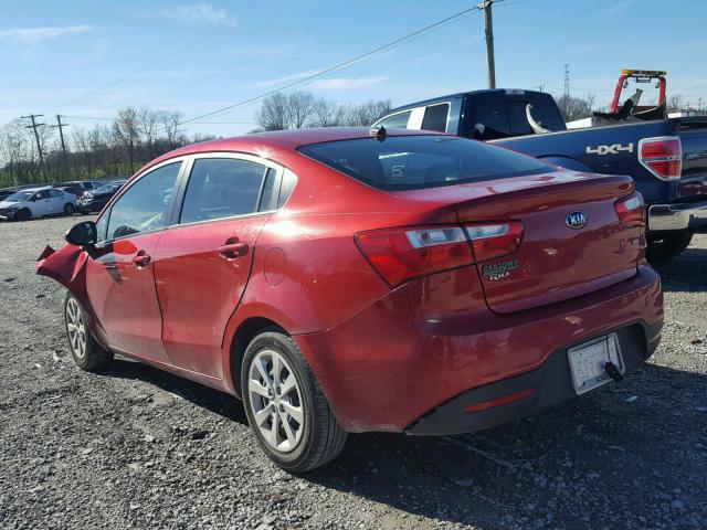 KNADM4A30D6307612 - 2013 KIA RIO LX RED photo 3