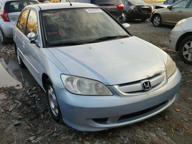 JHMES96665S001440 - 2005 HONDA CIVIC HYBR BLUE photo 1