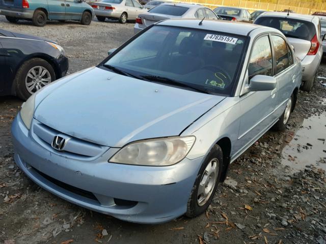 JHMES96665S001440 - 2005 HONDA CIVIC HYBR BLUE photo 2