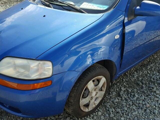 KL1TD52695B399073 - 2005 CHEVROLET AVEO BASE Көк фото 9