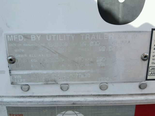 1UYVS25359U607713 - 2009 UTILITY TRAILER WHITE photo 10