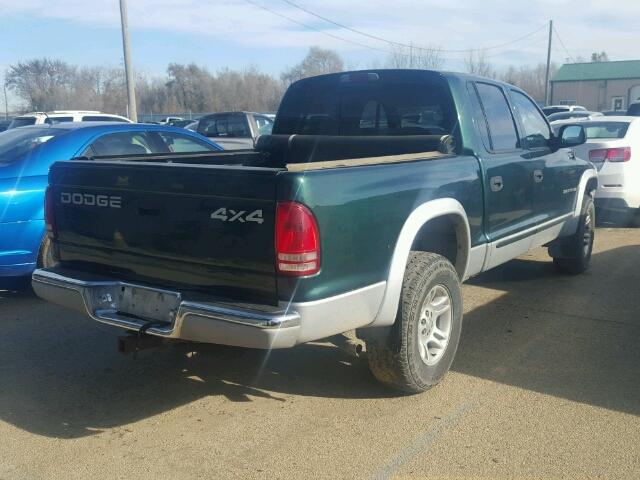 1B7HG2AN61S333748 - 2001 DODGE DAKOTA QUA GREEN photo 4