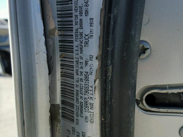 1C6RR7LT9GS316854 - 2016 RAM 1500 SLT SILVER photo 10