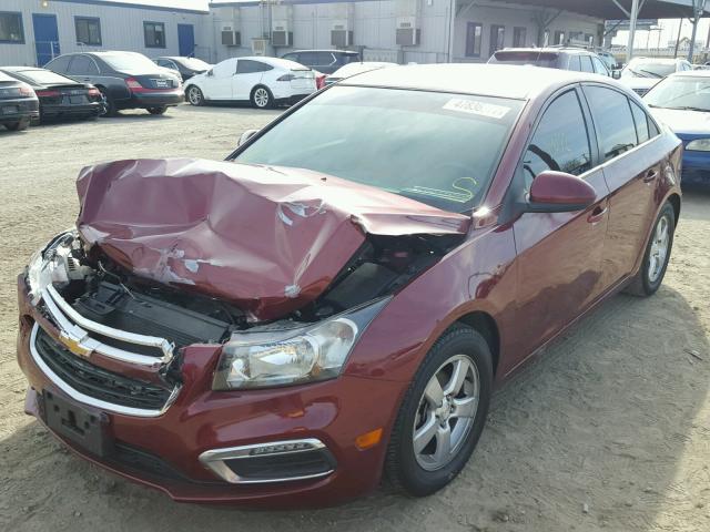 1G1PC5SB8F7130151 - 2015 CHEVROLET CRUZE LT BURGUNDY photo 2