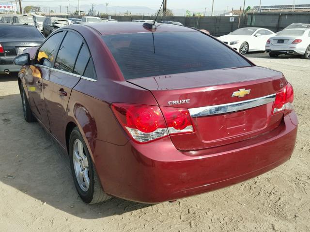 1G1PC5SB8F7130151 - 2015 CHEVROLET CRUZE LT BURGUNDY photo 3