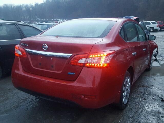 3N1AB7APXEL679663 - 2014 NISSAN SENTRA S RED photo 4