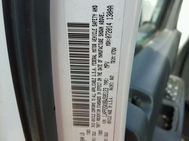 1J4PP2GK8BW595123 - 2011 JEEP LIBERTY SP WHITE photo 10