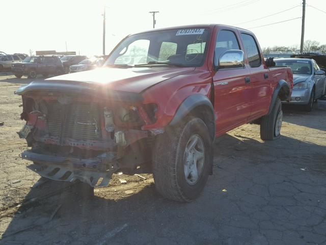 5TEHN72N01Z831442 - 2001 TOYOTA TACOMA DOU RED photo 2