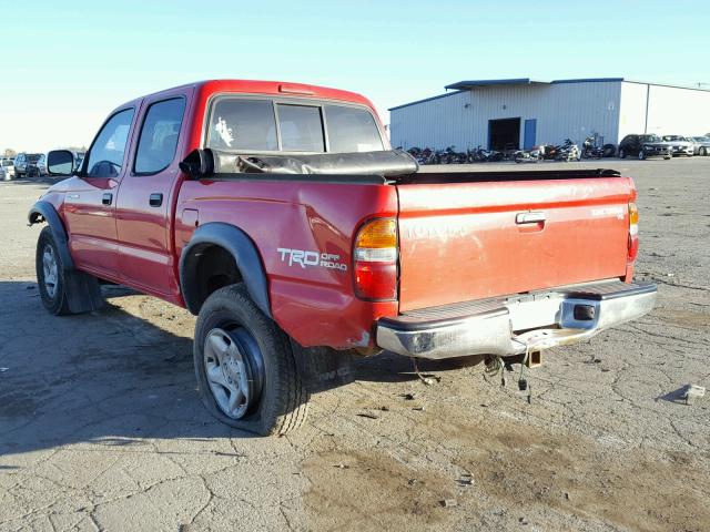 5TEHN72N01Z831442 - 2001 TOYOTA TACOMA DOU RED photo 3