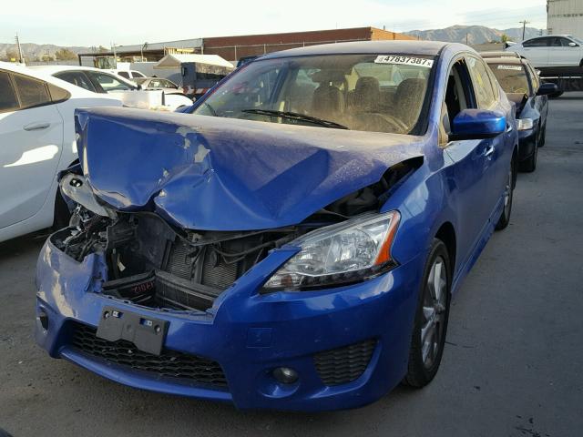 3N1AB7AP8EY245020 - 2014 NISSAN SENTRA S BLUE photo 2