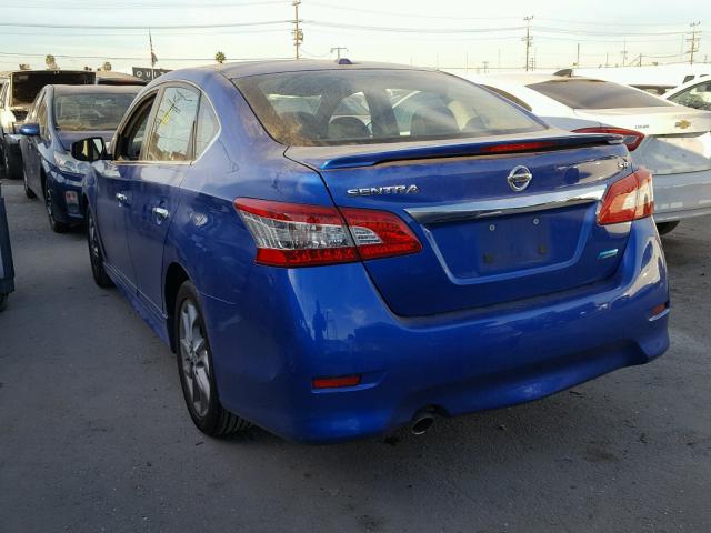 3N1AB7AP8EY245020 - 2014 NISSAN SENTRA S BLUE photo 3