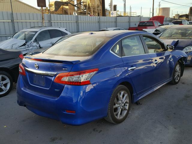 3N1AB7AP8EY245020 - 2014 NISSAN SENTRA S BLUE photo 4