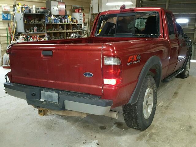 1FTZR45E84PA85692 - 2004 FORD RANGER SUP RED photo 4