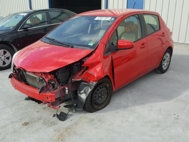 JTDKTUD37DD549303 - 2013 TOYOTA YARIS RED photo 2