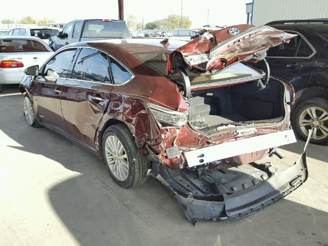 4T1BD1EB1FU040243 - 2015 TOYOTA AVALON HYB BURGUNDY photo 3