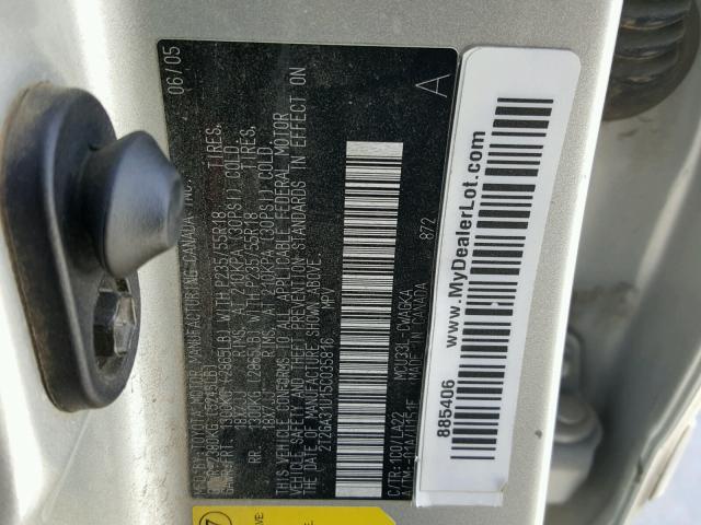 2T2GA31U15C035816 - 2005 LEXUS RX 330 SILVER photo 10