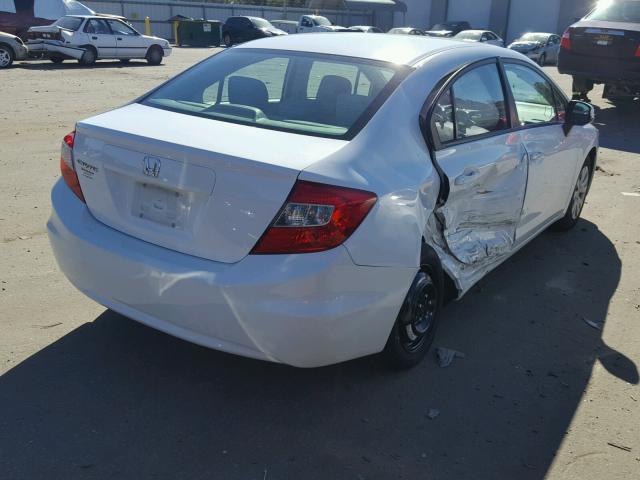 19XFB2F55CE102179 - 2012 HONDA CIVIC LX WHITE photo 4