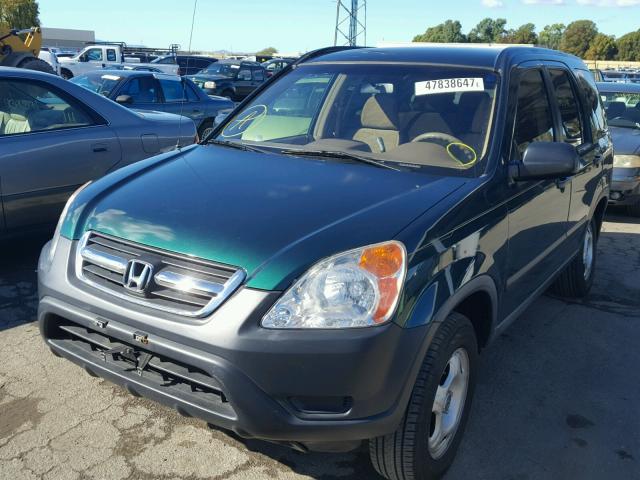 JHLRD68474C021909 - 2004 HONDA CR-V LX GREEN photo 2