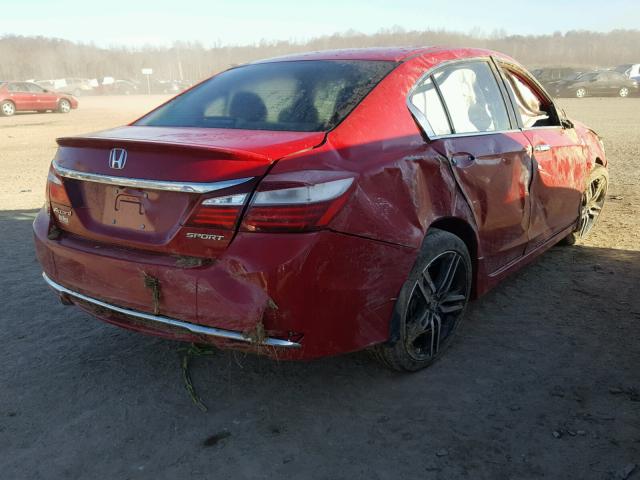 1HGCR2F55HA059361 - 2017 HONDA ACCORD SPO RED photo 4