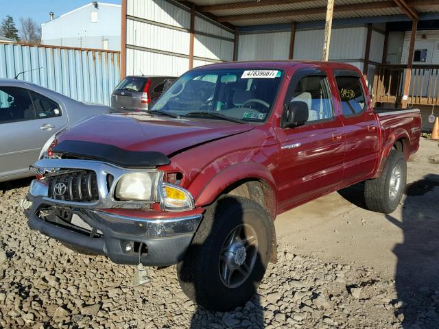 5TEHN72N31Z775609 - 2001 TOYOTA TACOMA DOU RED photo 2