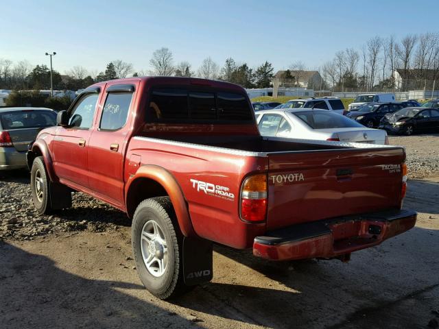 5TEHN72N31Z775609 - 2001 TOYOTA TACOMA DOU RED photo 3