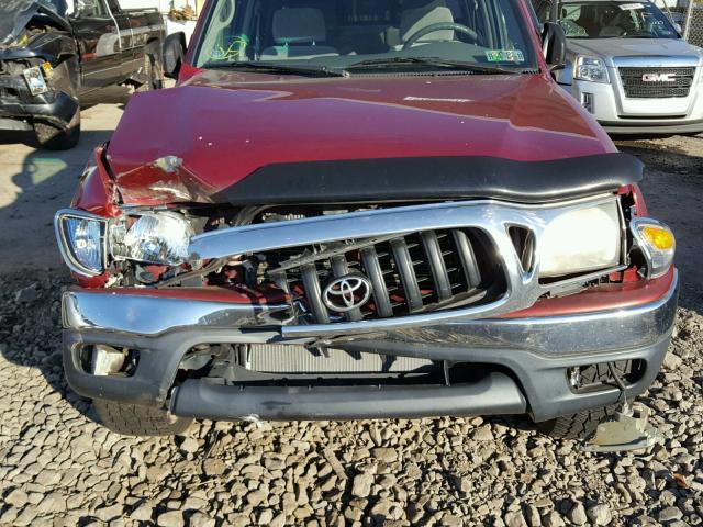 5TEHN72N31Z775609 - 2001 TOYOTA TACOMA DOU RED photo 9