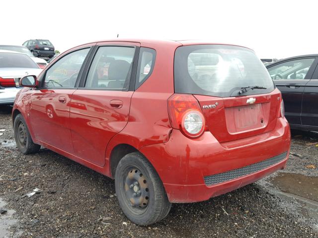 KL1TD66E79B634292 - 2009 CHEVROLET AVEO LS RED photo 3