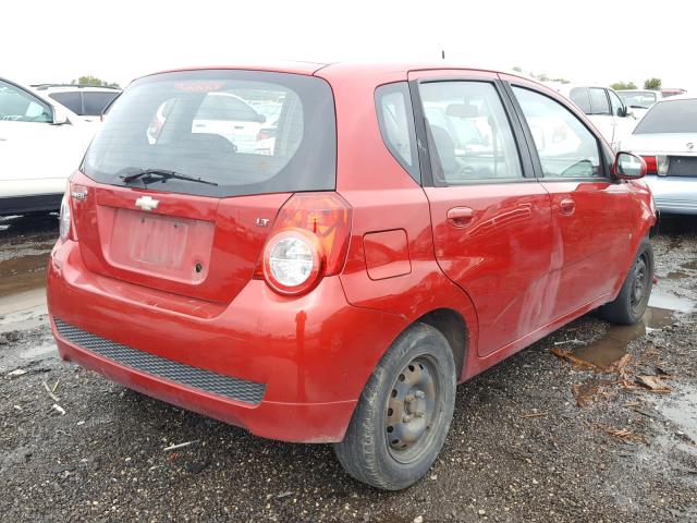 KL1TD66E79B634292 - 2009 CHEVROLET AVEO LS RED photo 4