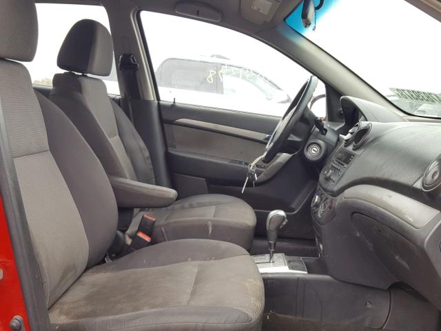 KL1TD66E79B634292 - 2009 CHEVROLET AVEO LS RED photo 5