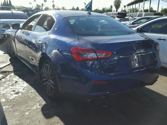 ZAM57XSAXF1152558 - 2015 MASERATI GHIBLI BLUE photo 3