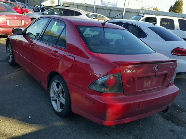 JTHBD192830065950 - 2003 LEXUS IS 300 RED photo 3