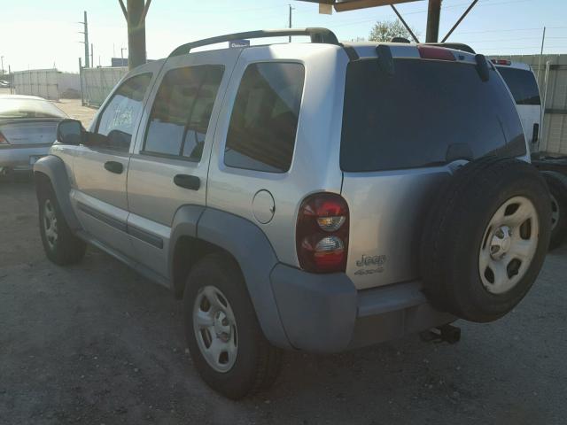 1J8GL48K25W654742 - 2005 JEEP LIBERTY SP SILVER photo 3