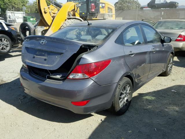 KMHCT4AE9FU887939 - 2015 HYUNDAI ACCENT GLS GRAY photo 4